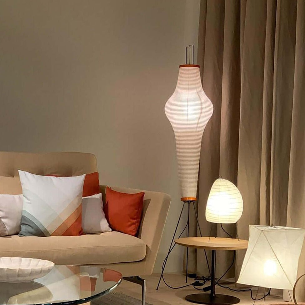 Hikaru Rispapir Gulvlampe Blødt Stemningslys Minimalistisk | Lersk