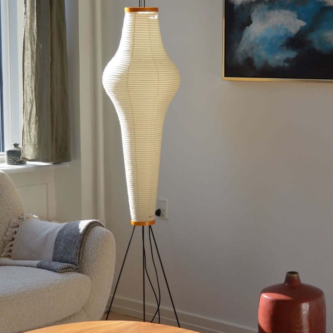 Kazumi Rice Paper Floor Lamp by Petprovac Soft Ambient Glow | Lersk