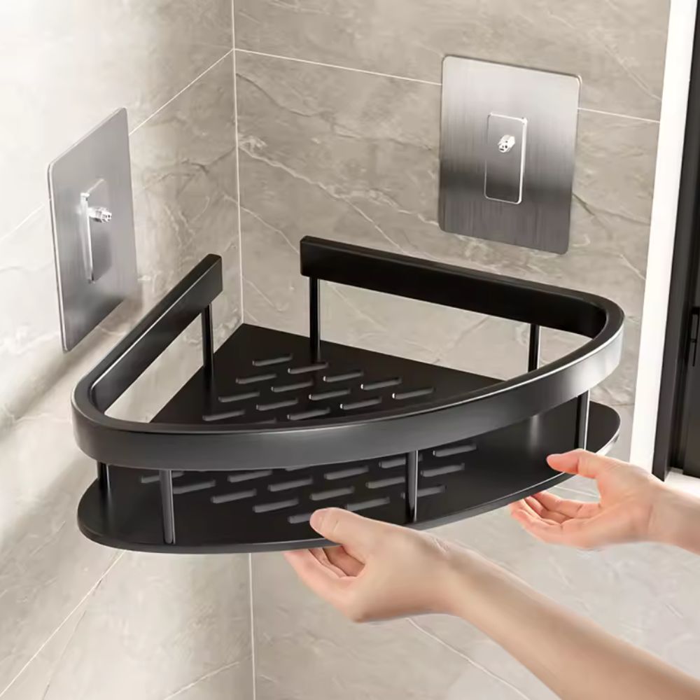 Suport de Duș Aluma Curve pentru Băi Moderne Organizator Elegant pentru Dușuri Ordinate | Lersk