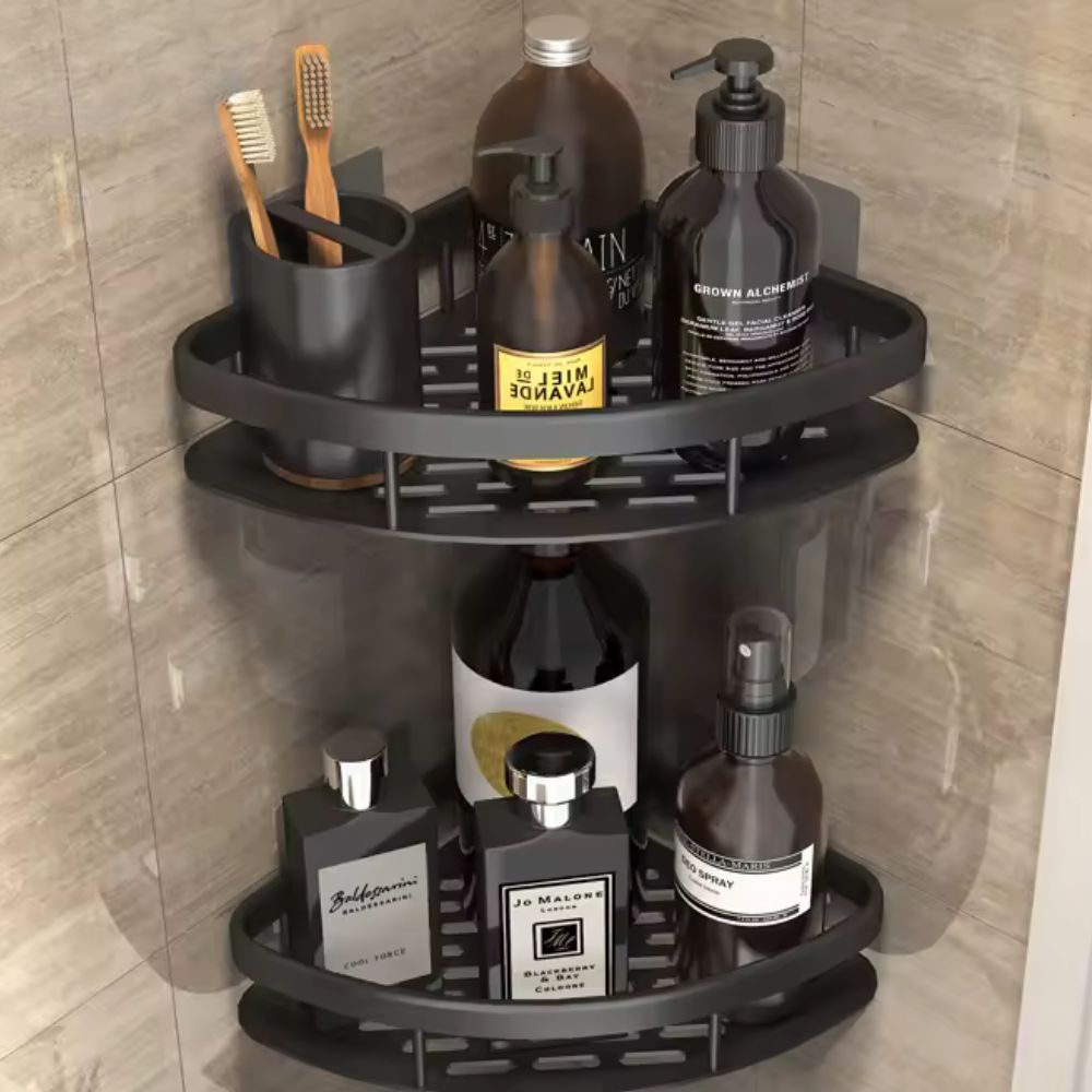 Suport de Duș Aluma Curve pentru Băi Moderne Organizator Elegant pentru Dușuri Ordinate | Lersk