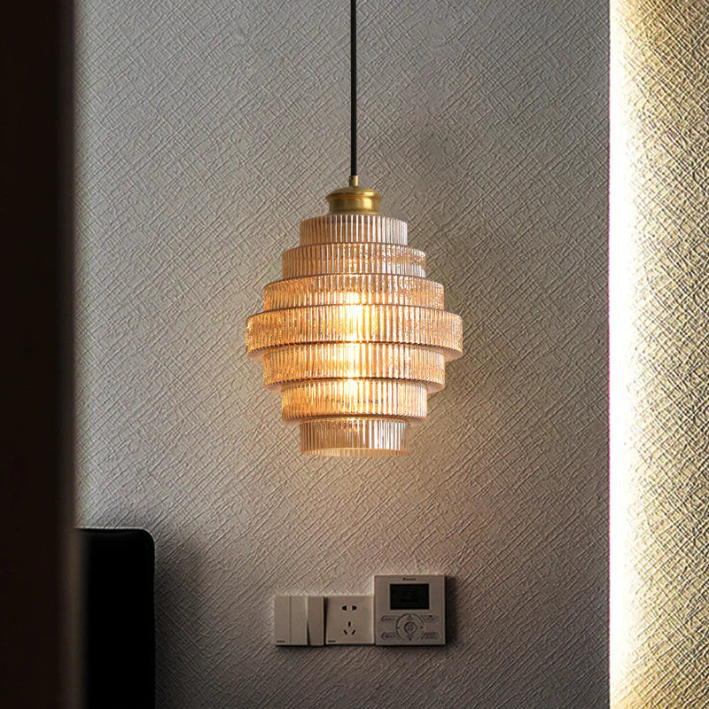 Elara Glass and Brass Bottle Pendant Lamp with Vintage Glow | Lersk