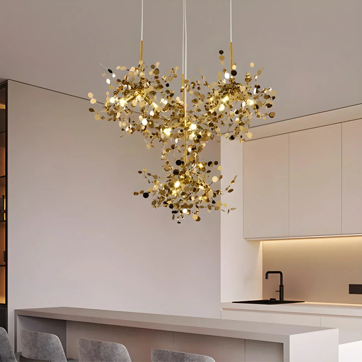 Argent/Gold Cloud Multi Pendant Chandelier | Lersk