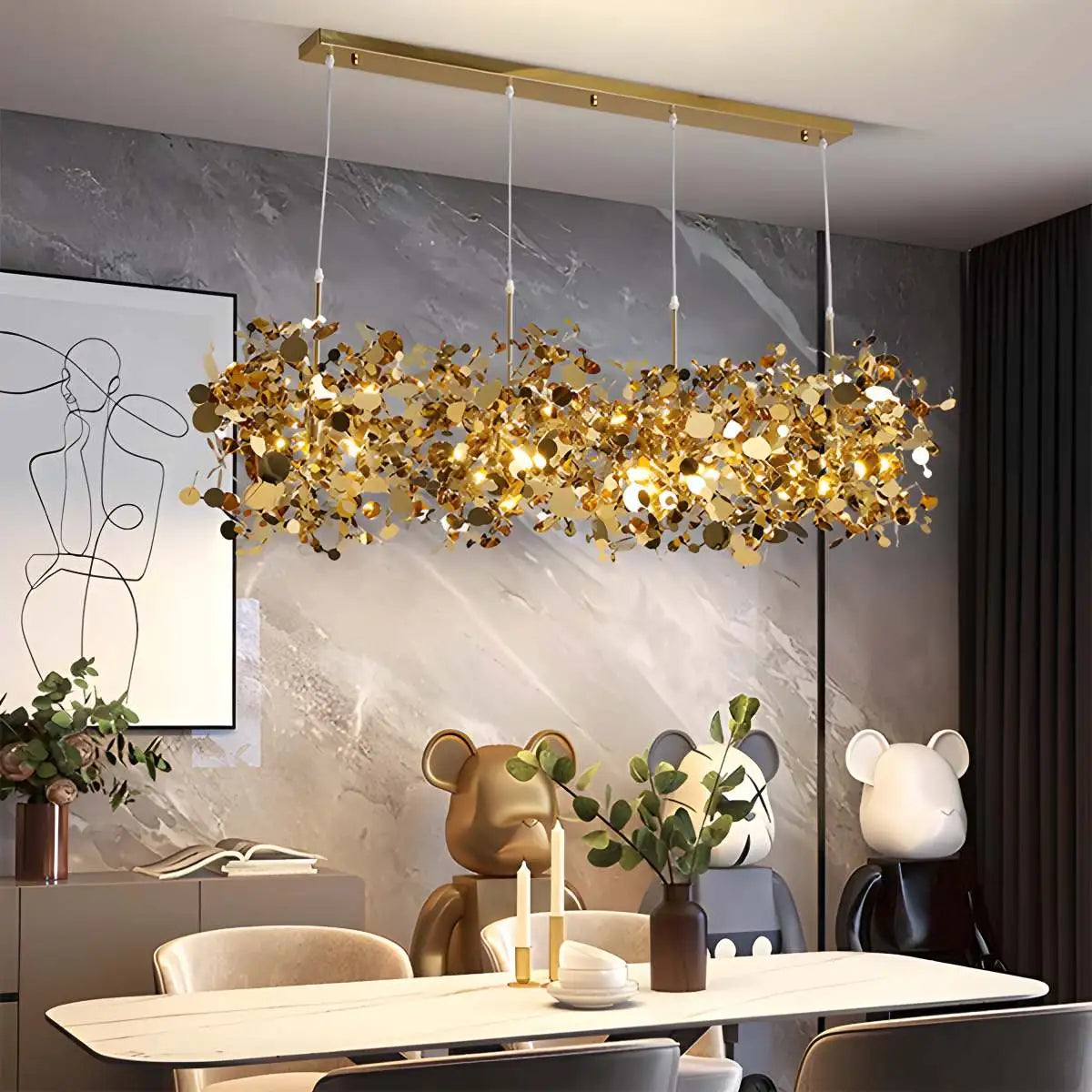 Argent/Gold Cloud Multi Pendant Chandelier | Lersk