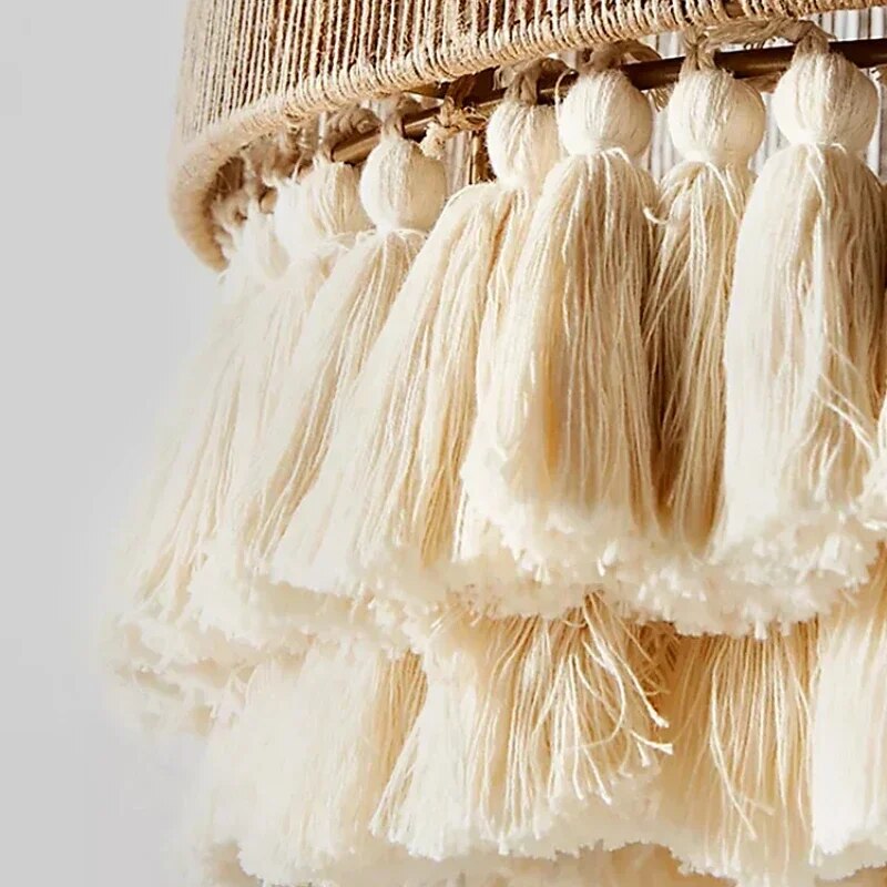 Boho Vintage Twine Fringe Pendant Light | Lersk