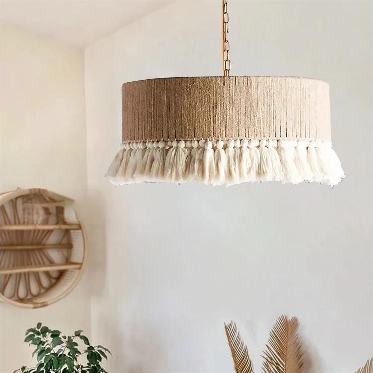 Boho Vintage Twine Fringe Pendant Light | Lersk