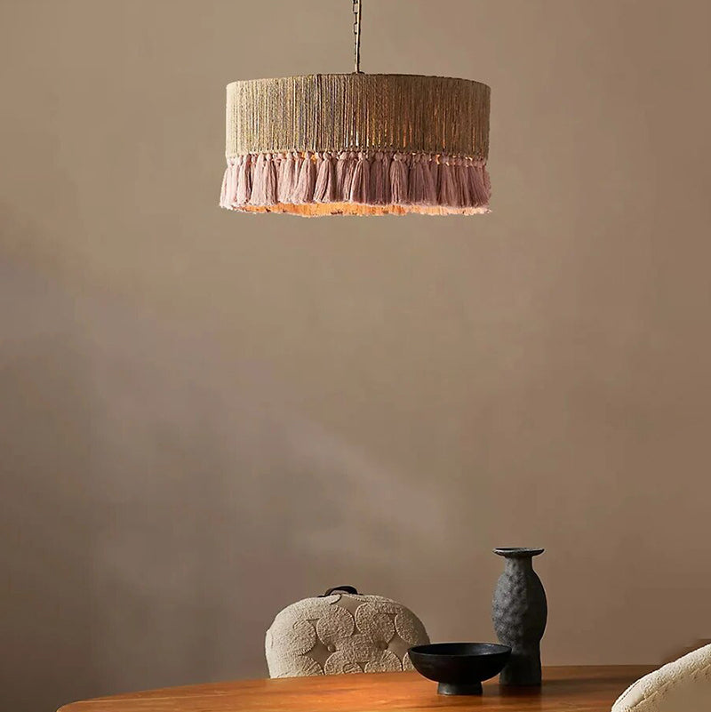 Boho Vintage Twine Fringe Pendant Light | Lersk