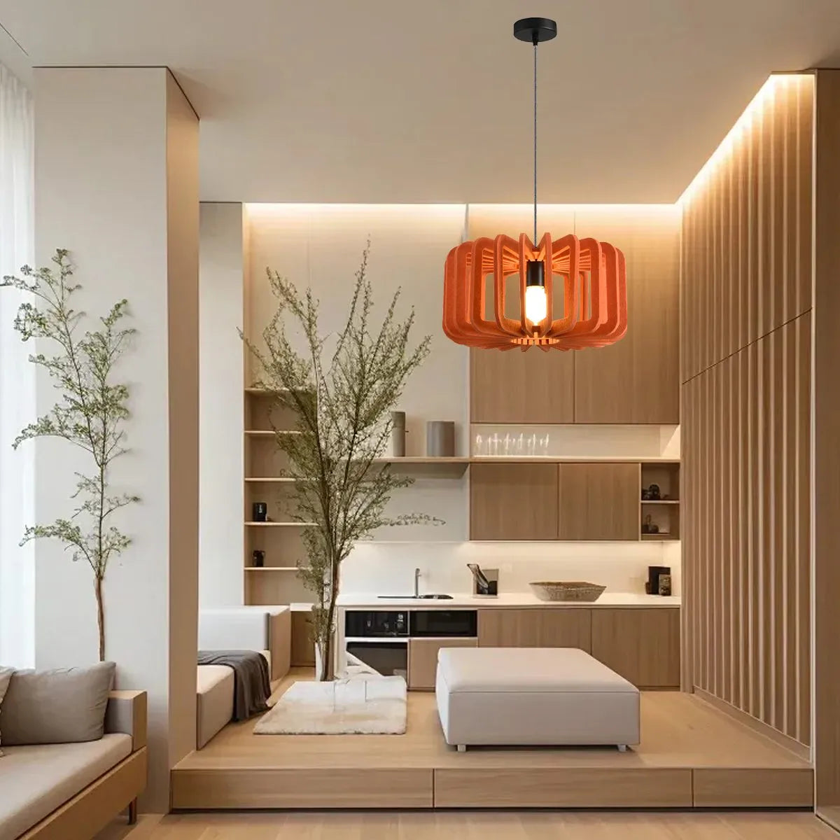 Column Shaped Birdcage Acoustic Pendant Light | Lersk