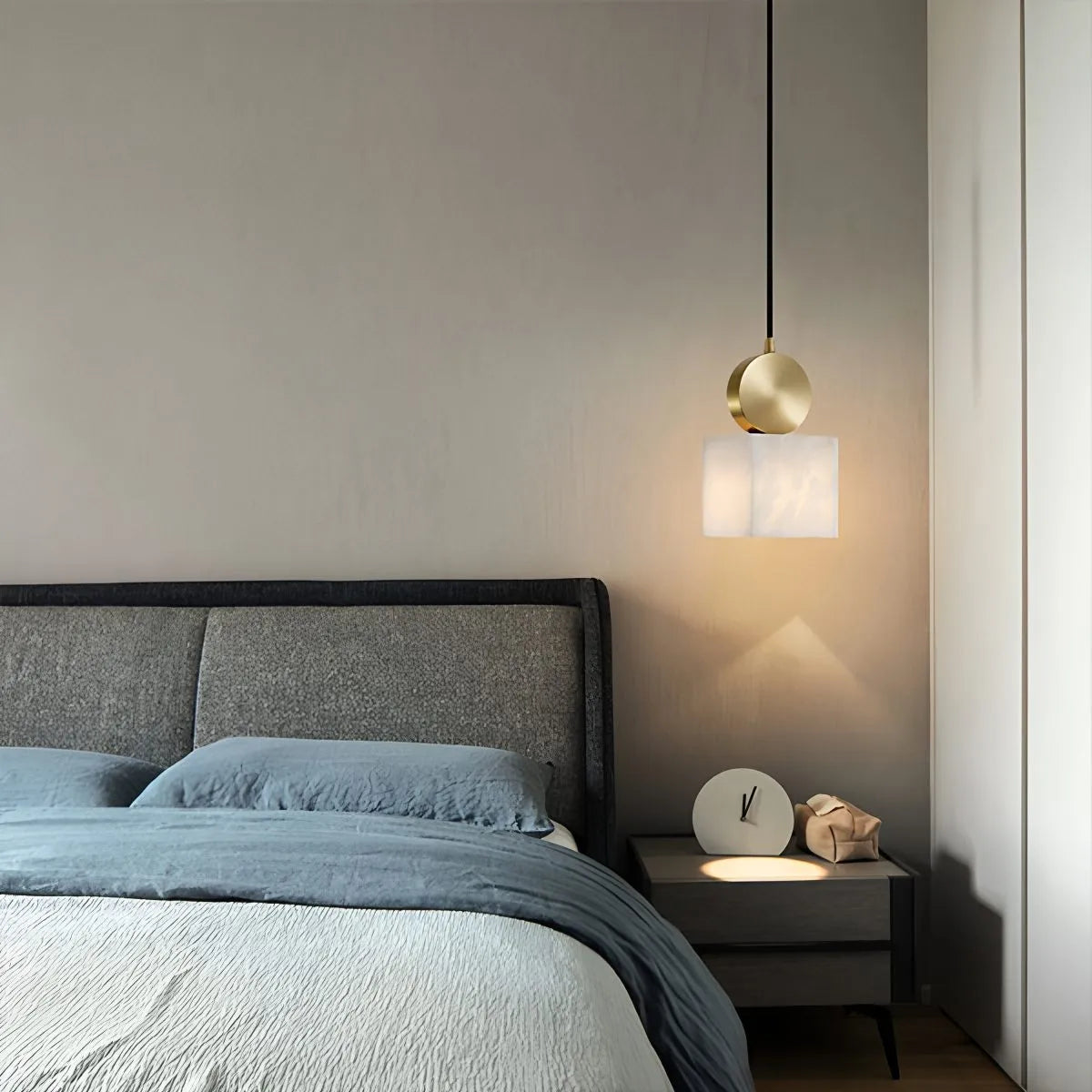 All Copper Geometric Spanish Alabaster Pendant Light | Lersk