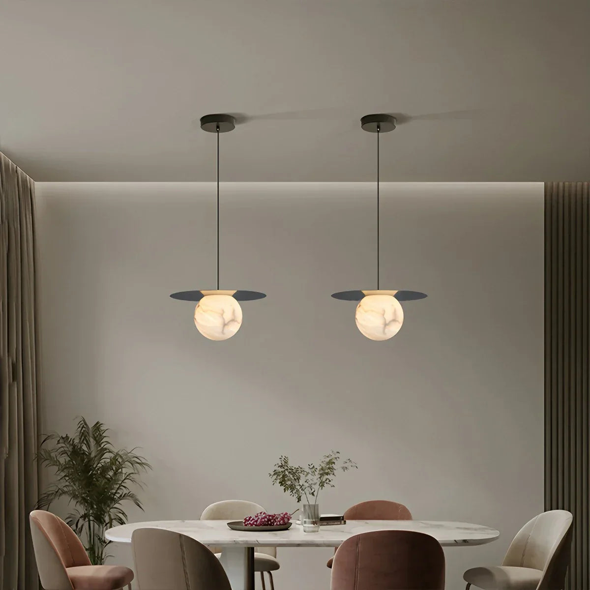 Luxury Spherical Natural Spanish Alabaster Pendant Light | Lersk