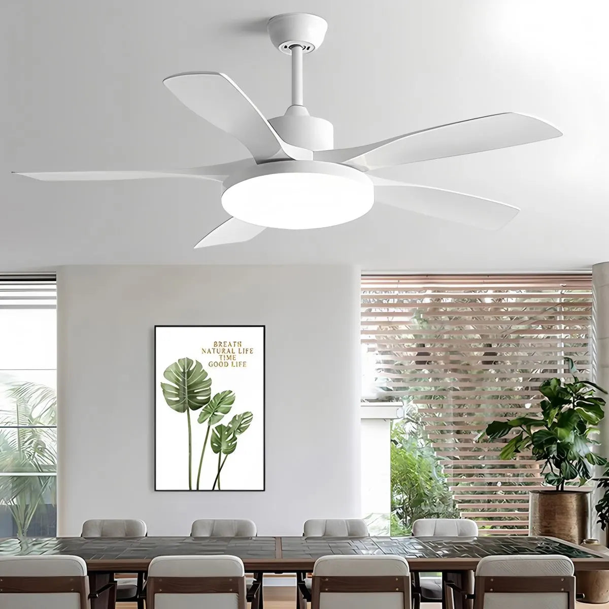 Ventilador de techo de 6 aspas para sala de estar con luz | Lersk