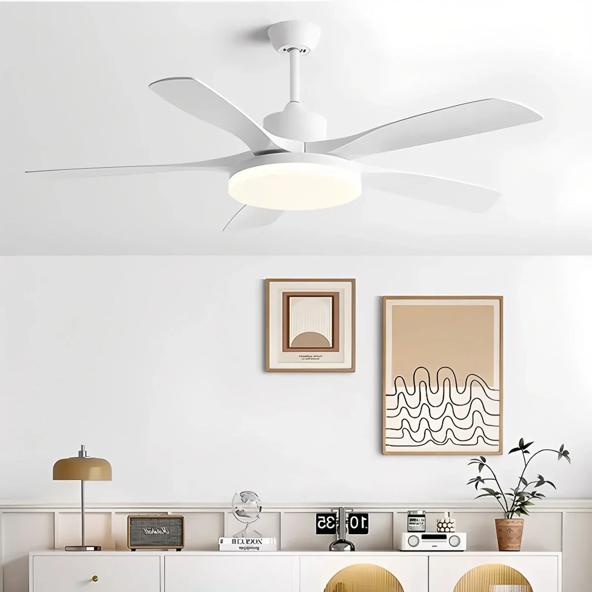 Ventilador de techo de 6 aspas para sala de estar con luz | Lersk