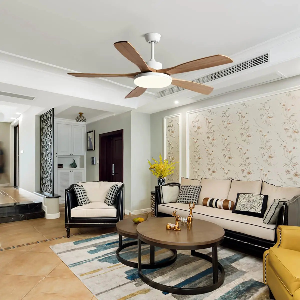 Ventilador de techo minimalista para sala de estar con luz | Lersk