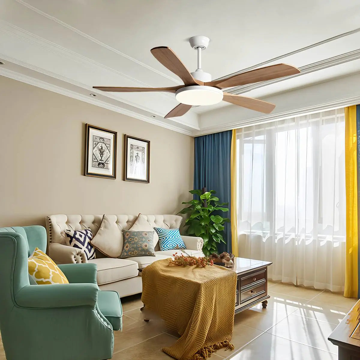 Ventilador de techo minimalista para sala de estar con luz | Lersk
