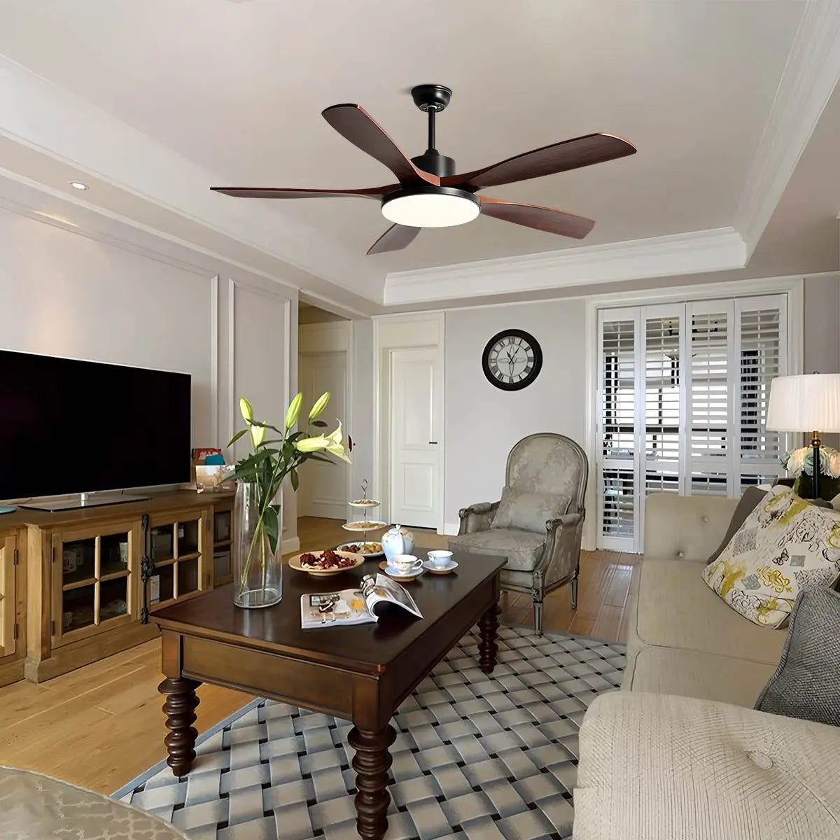 Ventilador de techo minimalista para sala de estar con luz | Lersk