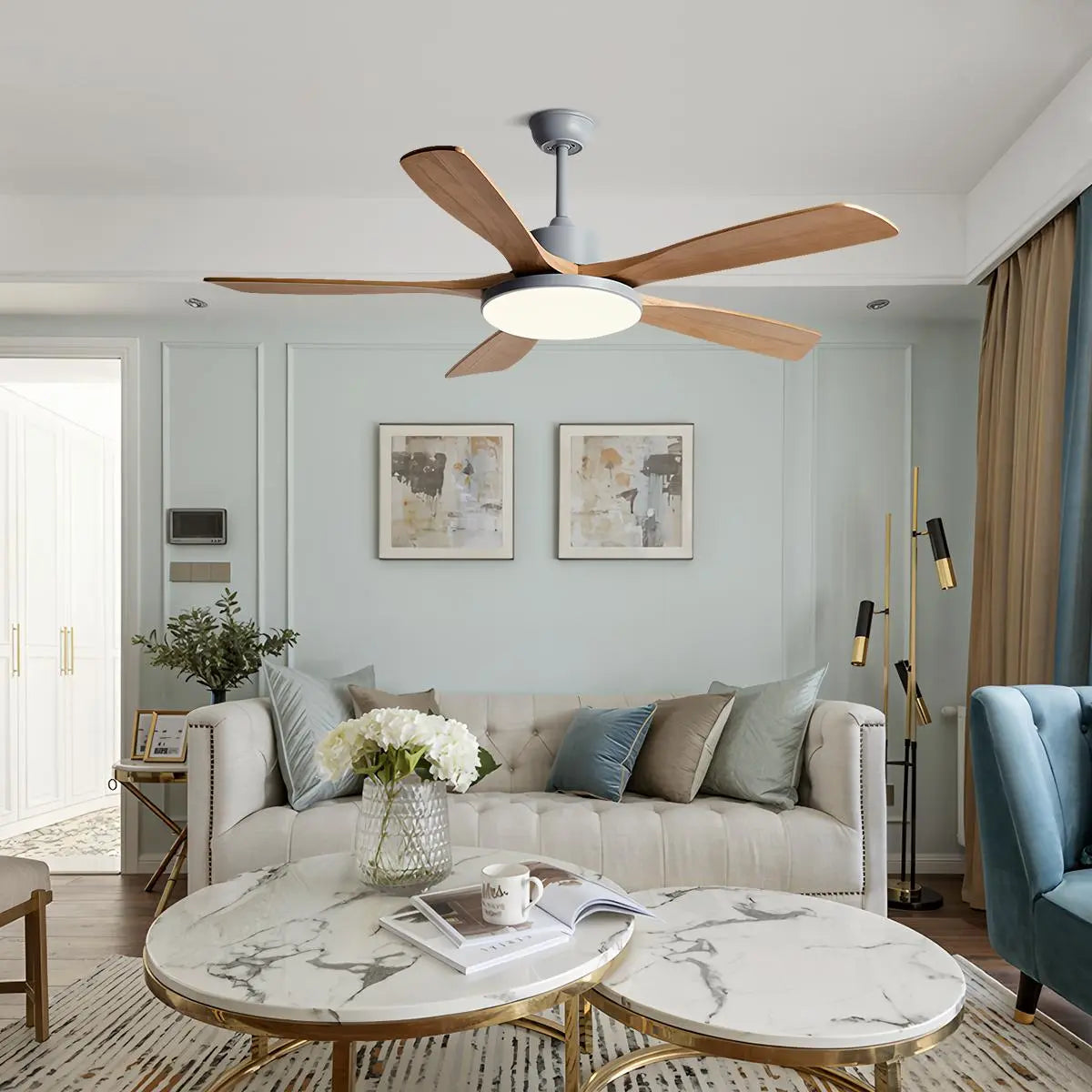 Ventilador de techo minimalista para sala de estar con luz | Lersk