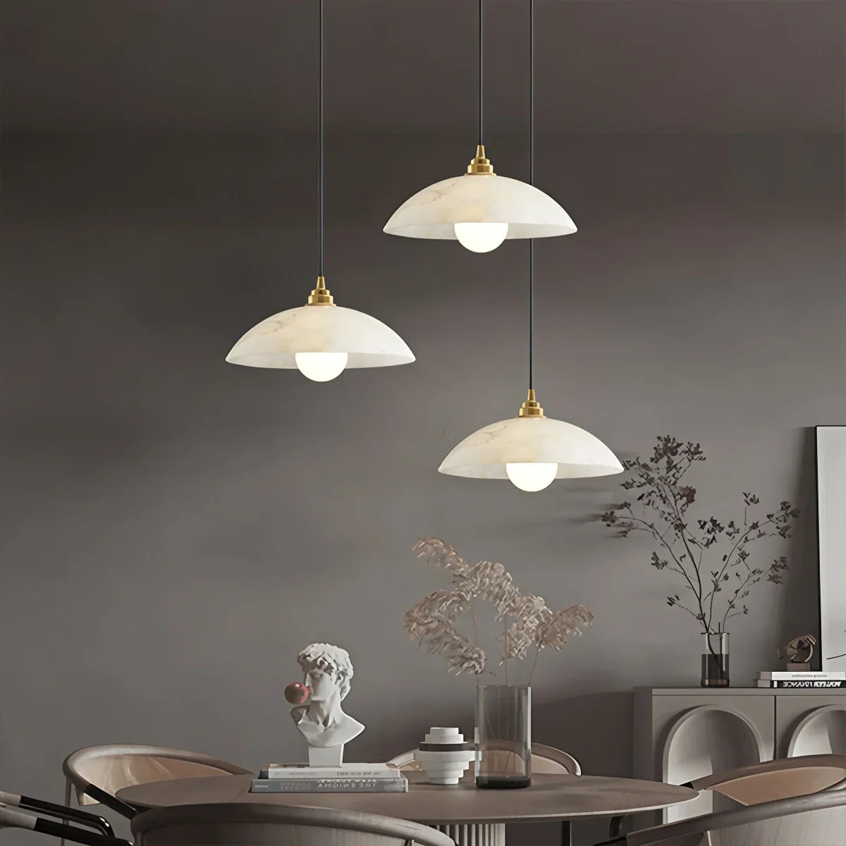 Lámpara colgante Dome Spanish Alabaster para comedor | Lersk