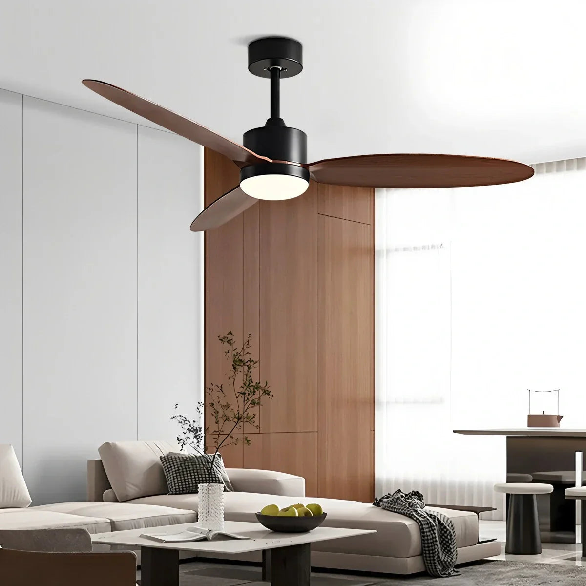 Ventilador de techo de 3 aspas con luz para dormitorio | Lersk