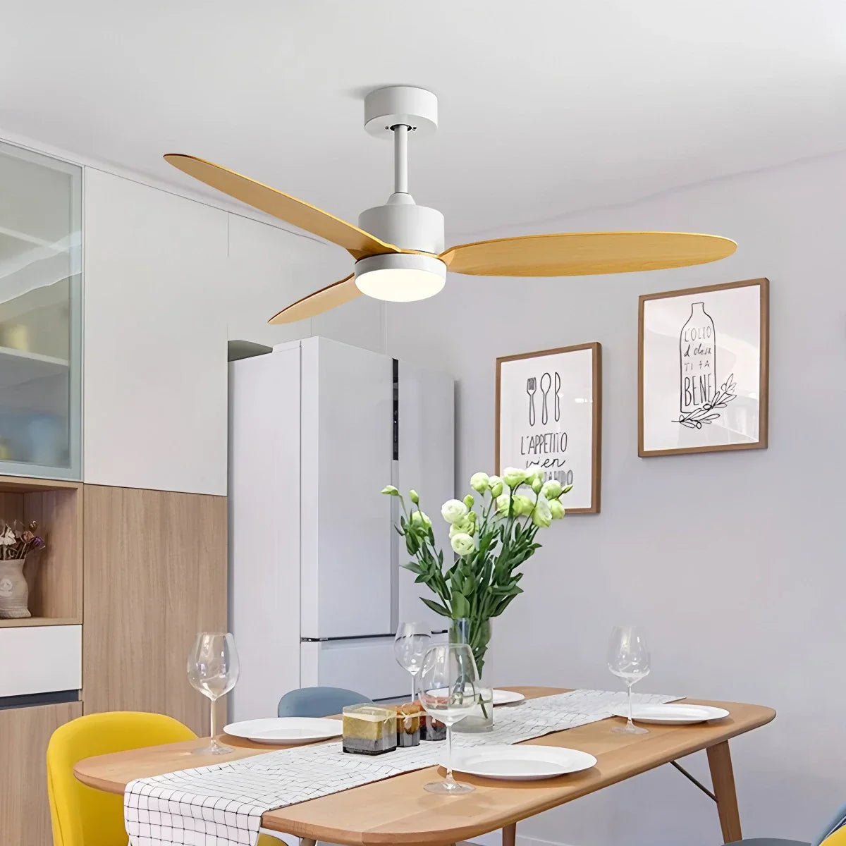 Ventilador de techo de 3 aspas con luz para dormitorio | Lersk