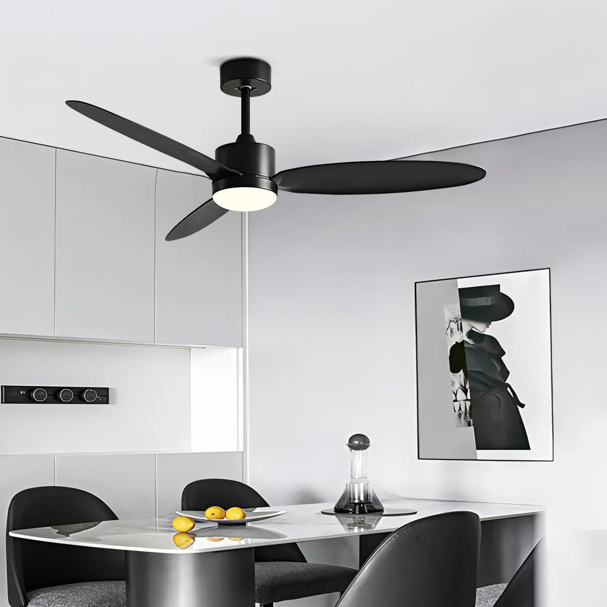 Ventilador de techo de 3 aspas con luz para dormitorio | Lersk