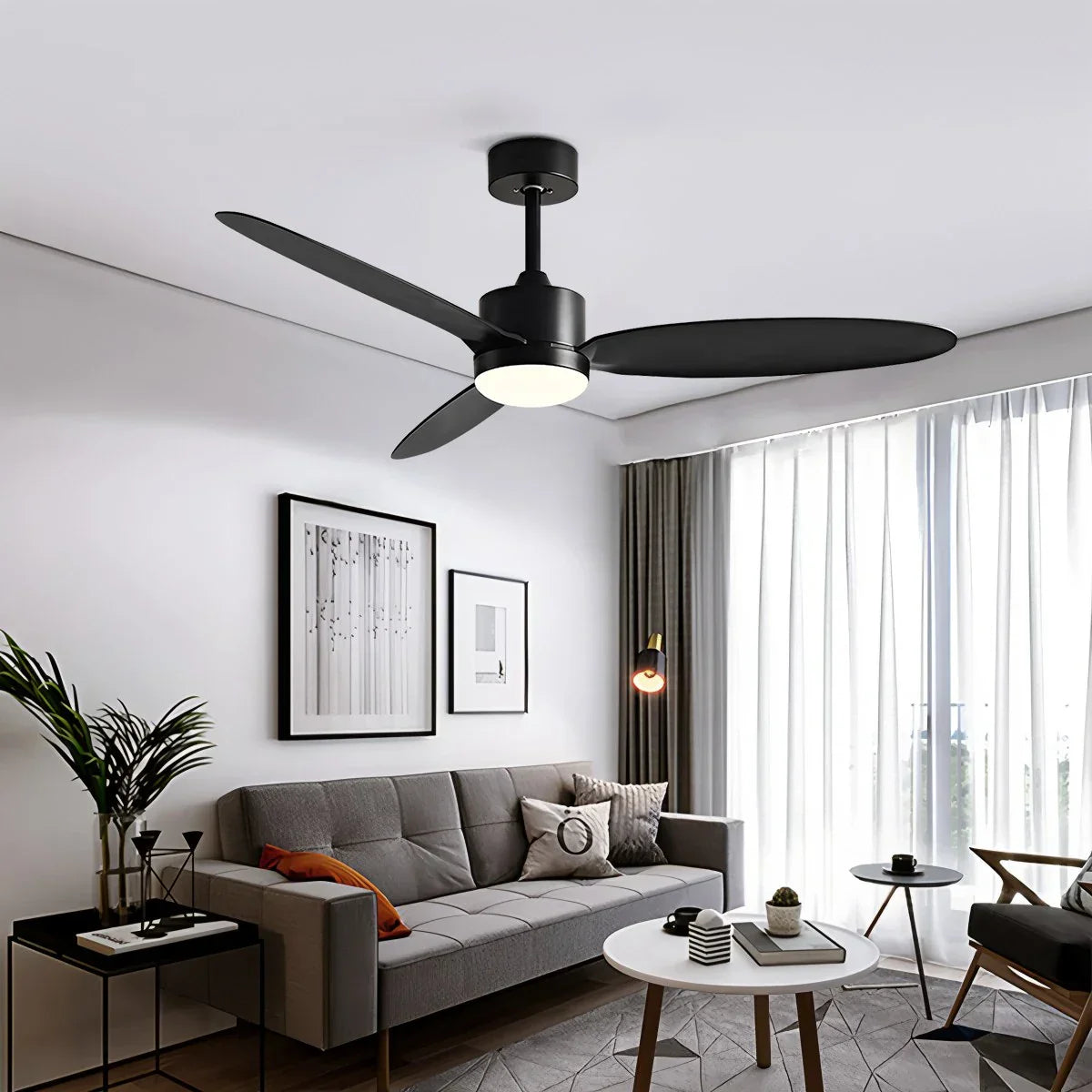 Ventilador de techo de 3 aspas con luz para dormitorio | Lersk
