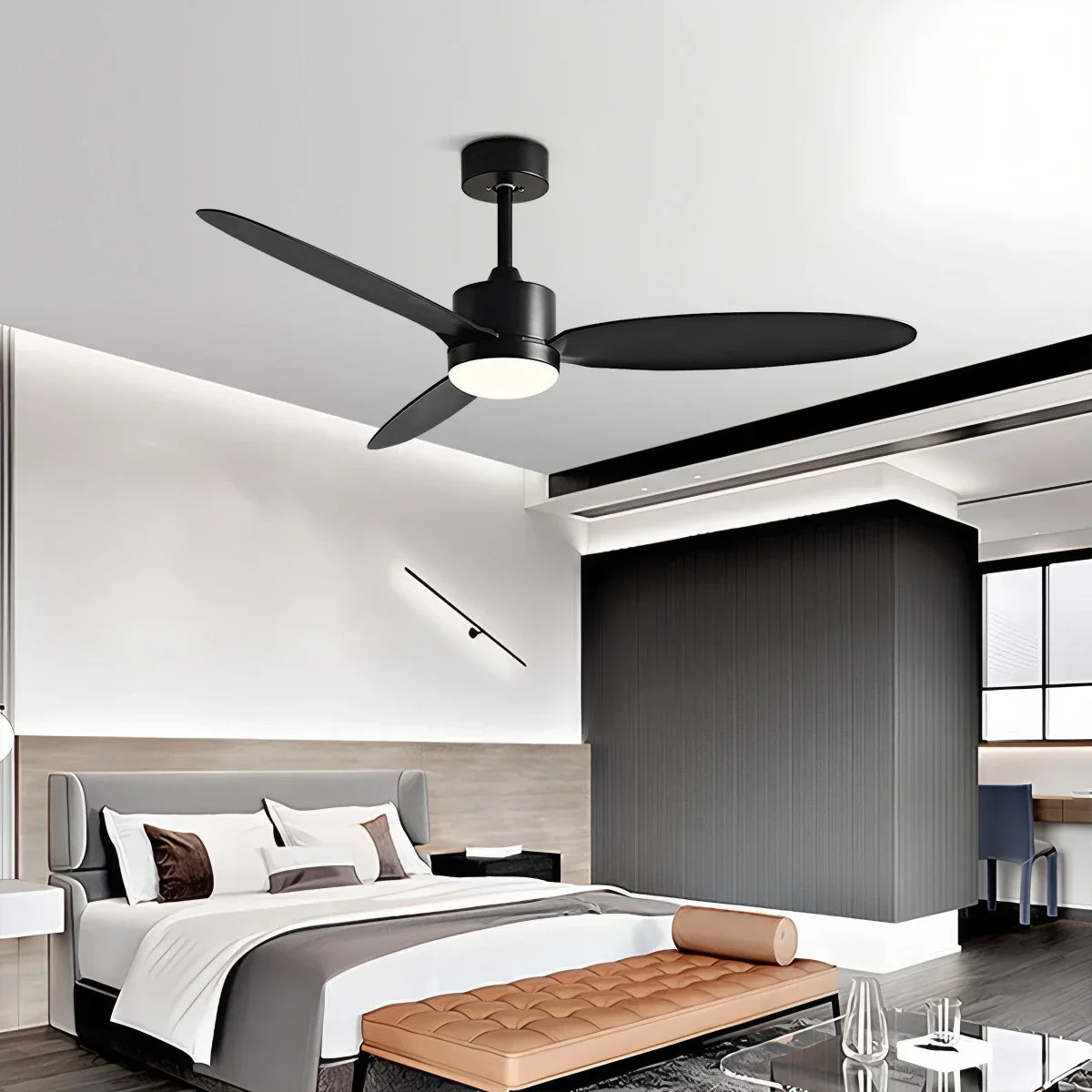 Ventilador de techo de 3 aspas con luz para dormitorio | Lersk