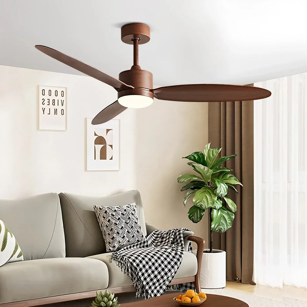 Ventilador de techo de 3 aspas con luz para dormitorio | Lersk