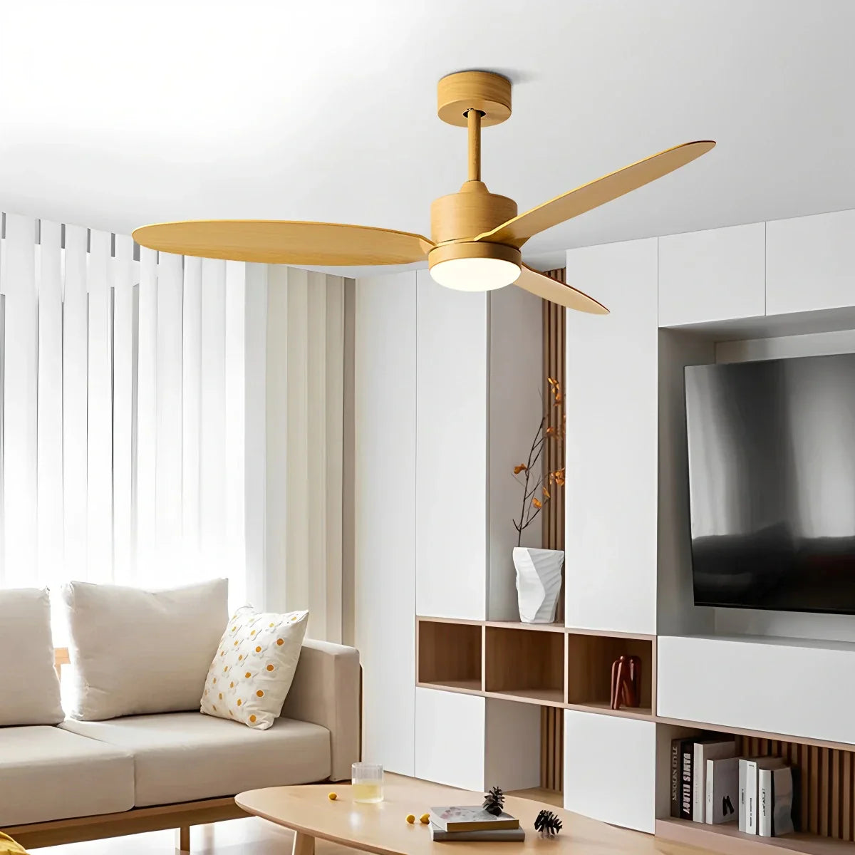 Ventilador de techo de 3 aspas con luz para dormitorio | Lersk