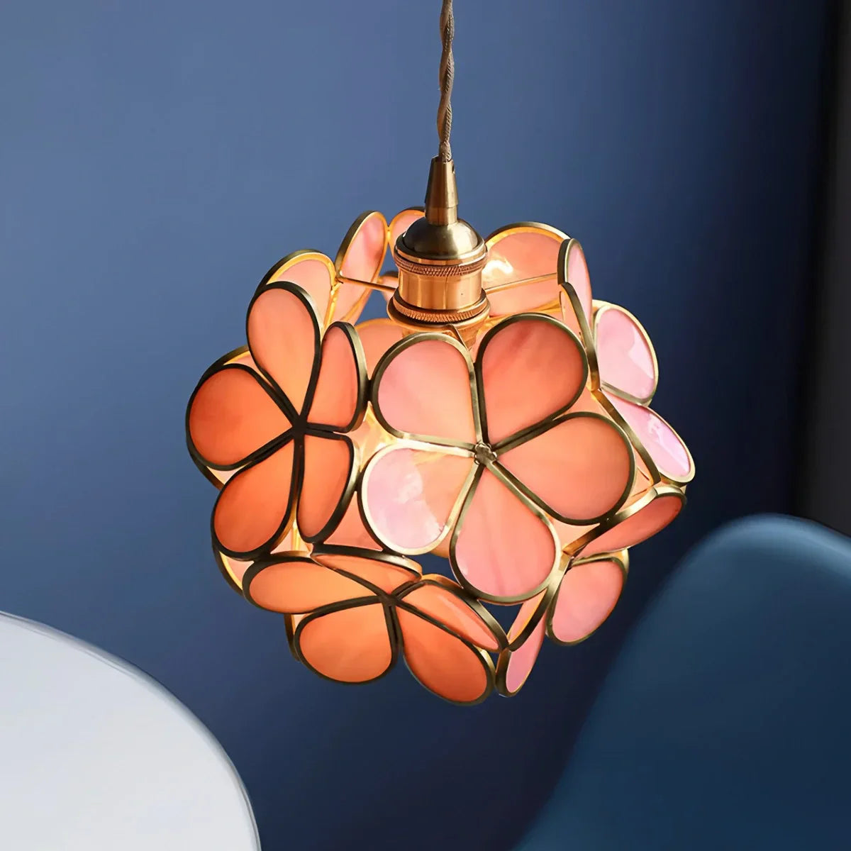 Cherry Blossom Stained Glass Pendant Light | Lersk
