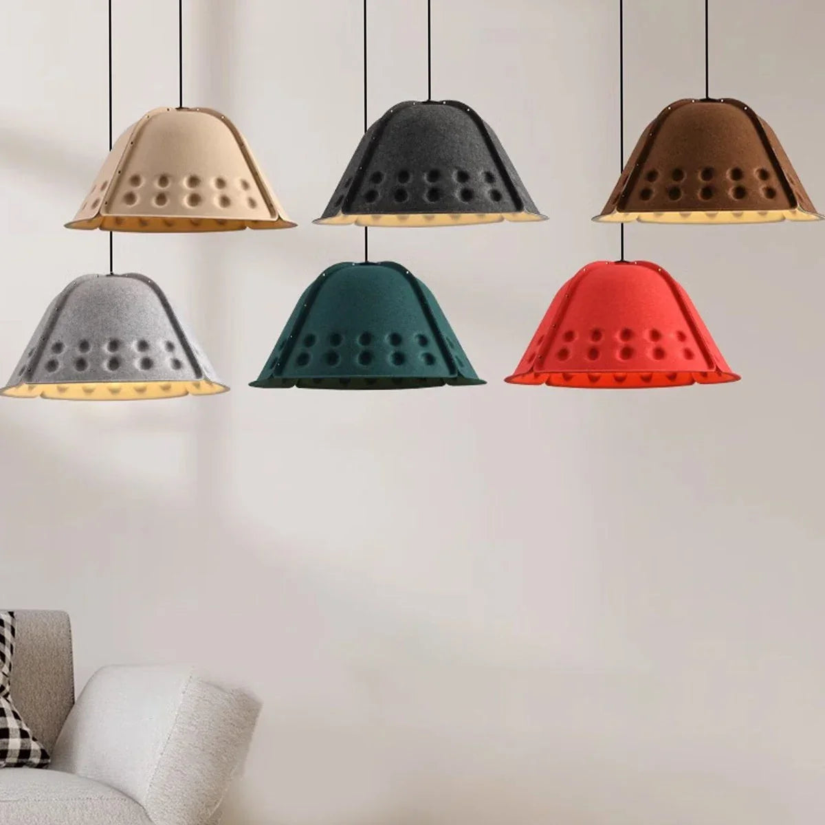 Clock Shaped Hot Pressed Acoustic Pendant Light | Lersk