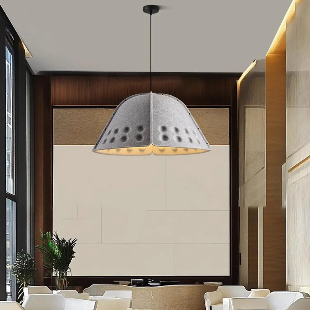 Clock Shaped Hot Pressed Acoustic Pendant Light | Lersk