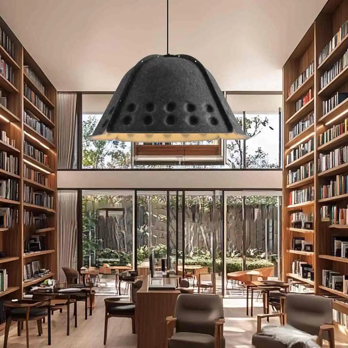 Clock Shaped Hot Pressed Acoustic Pendant Light | Lersk