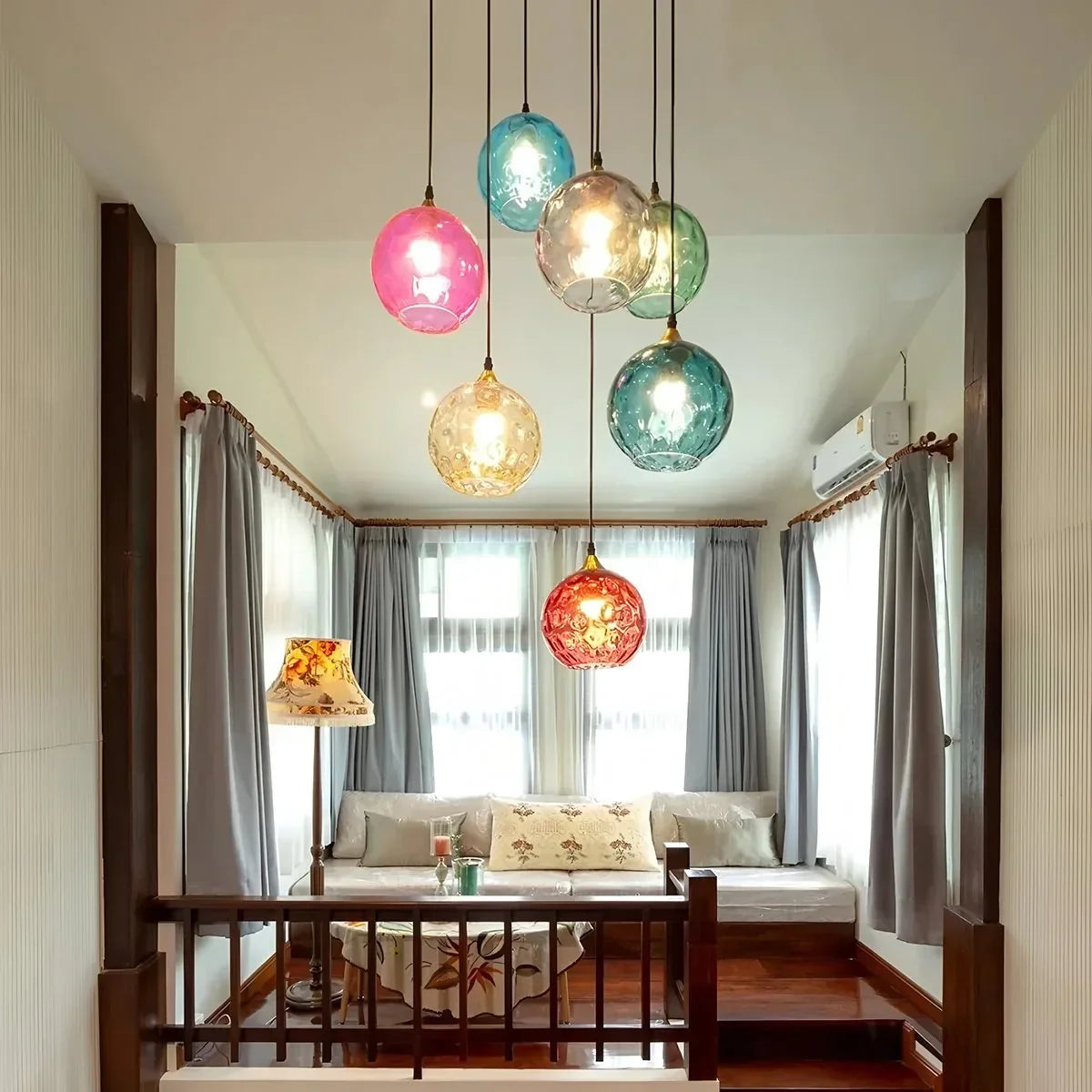 Colorful Glass Ball Pendant Light for Living Room | Lersk