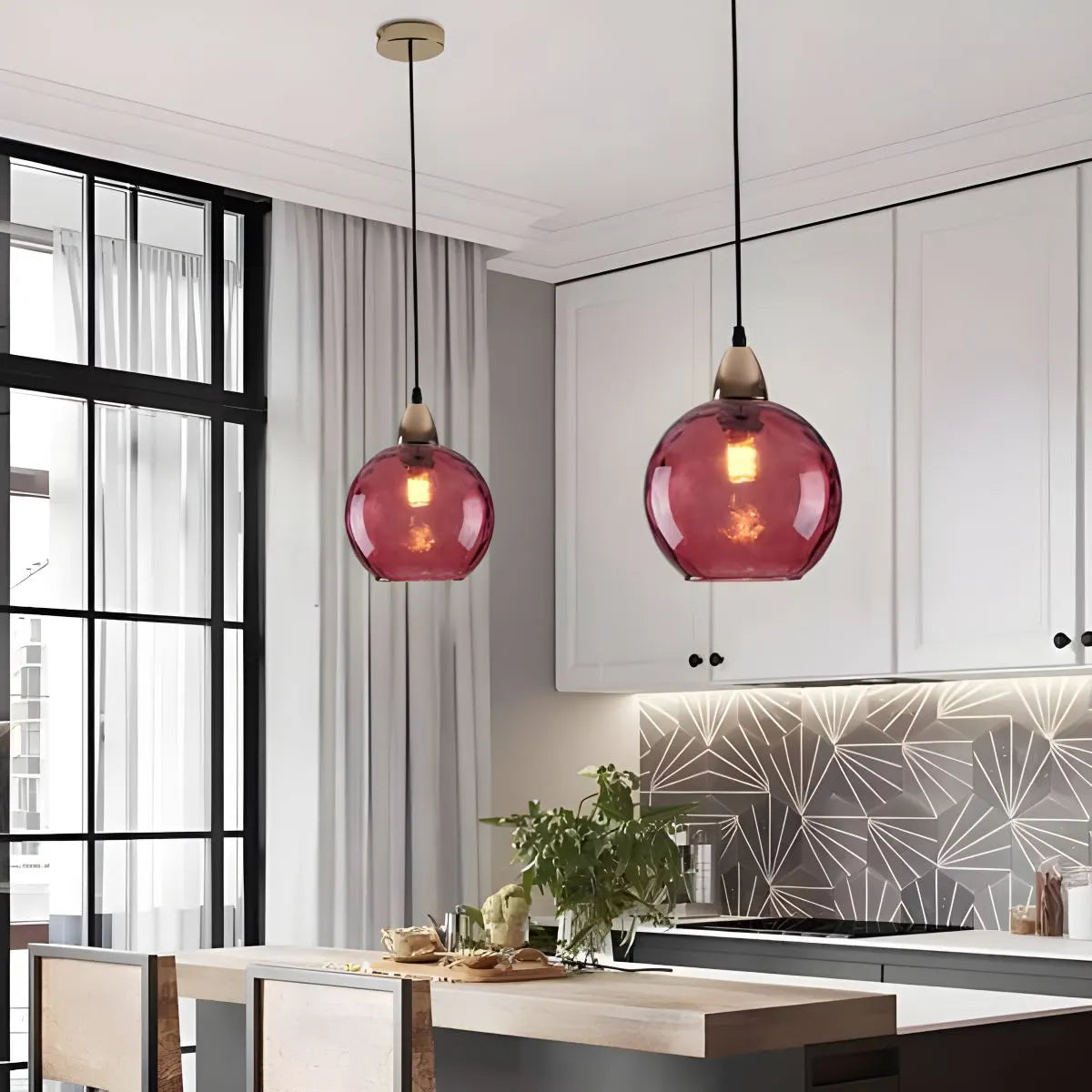 Colorful Glass Ball Pendant Light for Living Room | Lersk
