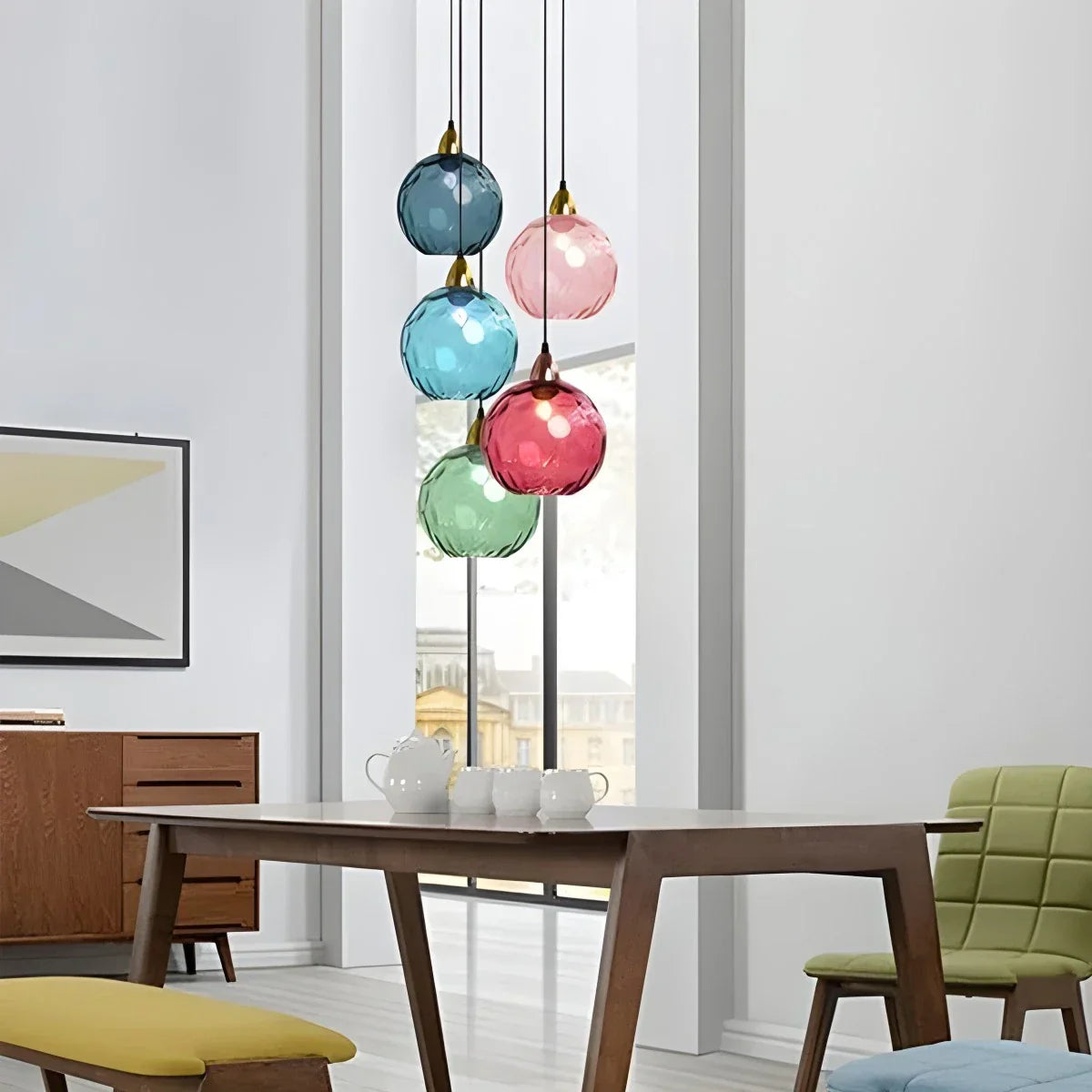 Colorful Glass Ball Pendant Light for Living Room | Lersk