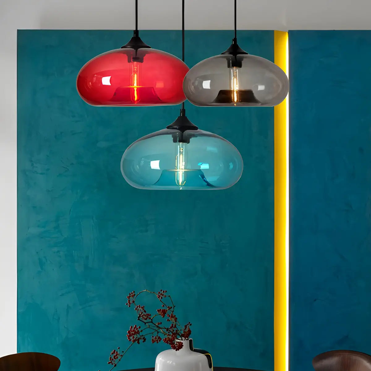 Colorful Glass Pendant Light for Dining Area | Lersk