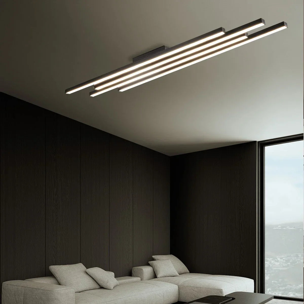 Lámpara colgante lineal de barra múltiple con LED | Lersk