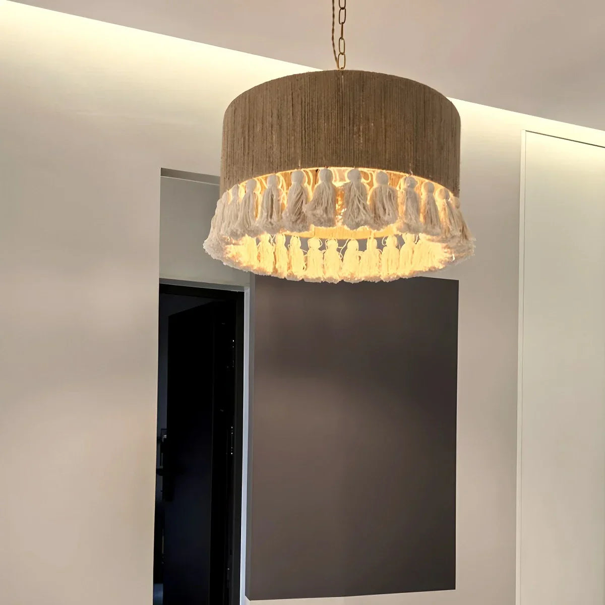Boho Vintage Twine Fringe Pendant Light | Lersk
