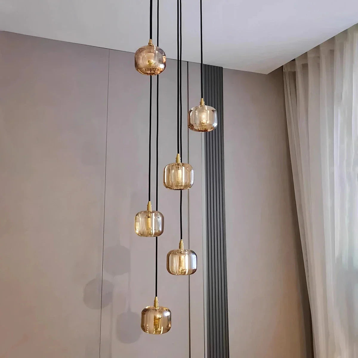 Colored Glass Multi Pendant Chandelier | Lersk