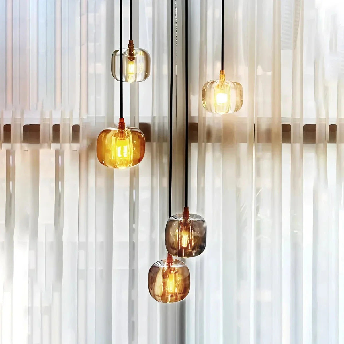 Colored Glass Multi Pendant Chandelier | Lersk