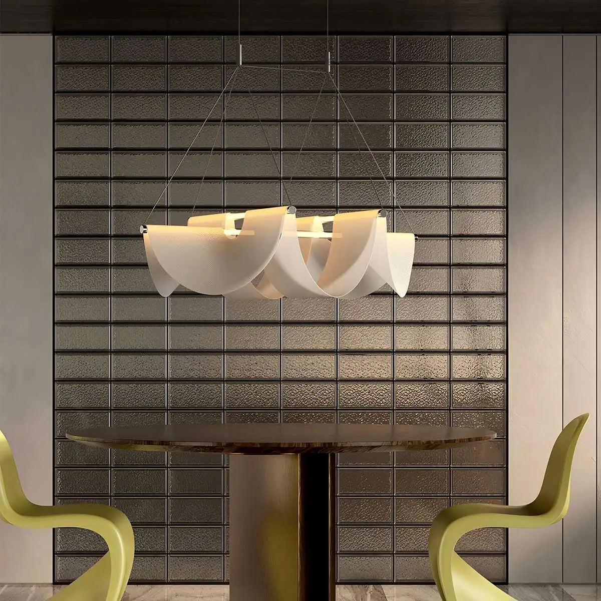 מנורת תלייה לחדר אוכל מבד דרייפ של Moooi | Lersk