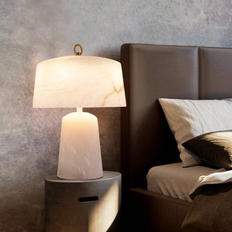 Alabaster Table Lamp For Modern Bedside Lighting In Elegant Interiors | Lersk