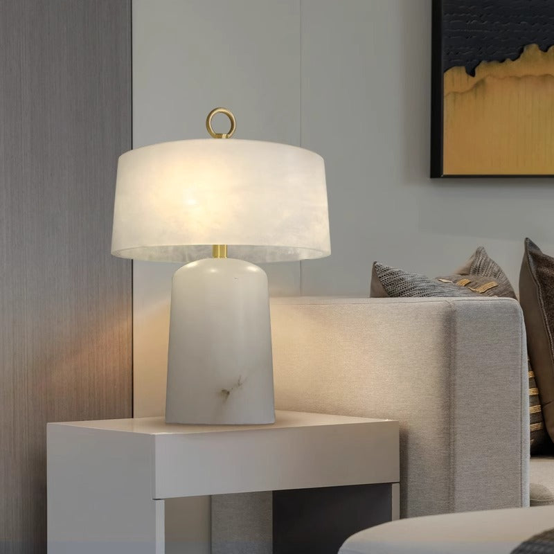 Alabaster Table Lamp For Modern Bedside Lighting In Elegant Interiors | Lersk