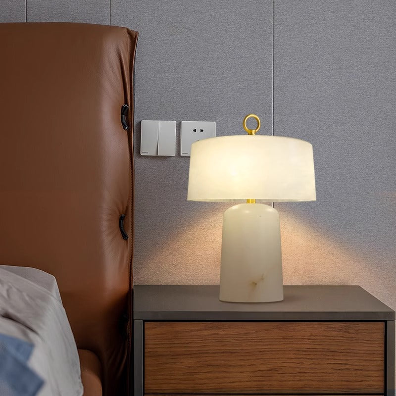 Alabaster Table Lamp For Modern Bedside Lighting In Elegant Interiors | Lersk
