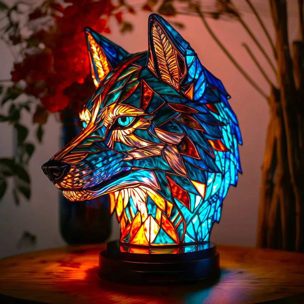 Lampa artystyczna Vitrafauna dla miłośników sztuki z kolorowymi szklanymi motywami | Lersk