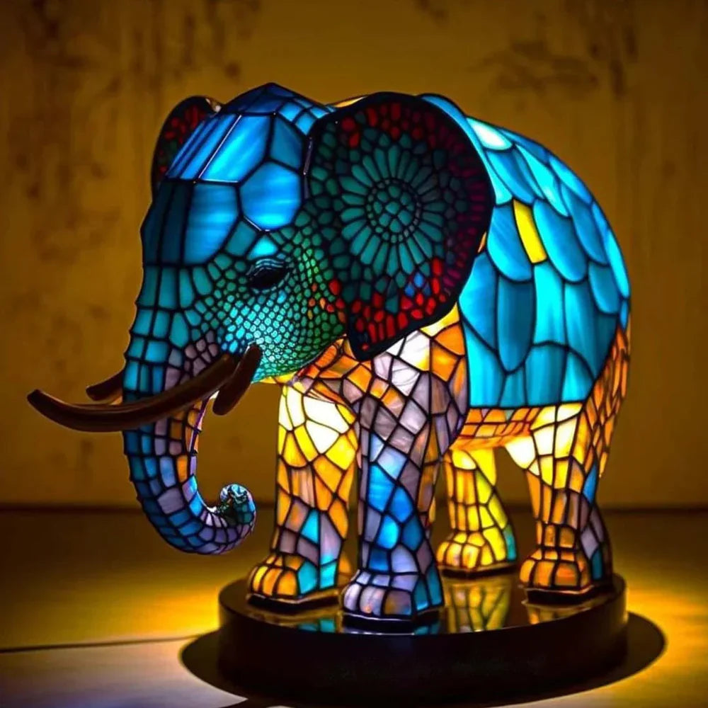 Lampa artystyczna Vitrafauna dla miłośników sztuki z kolorowymi szklanymi motywami | Lersk