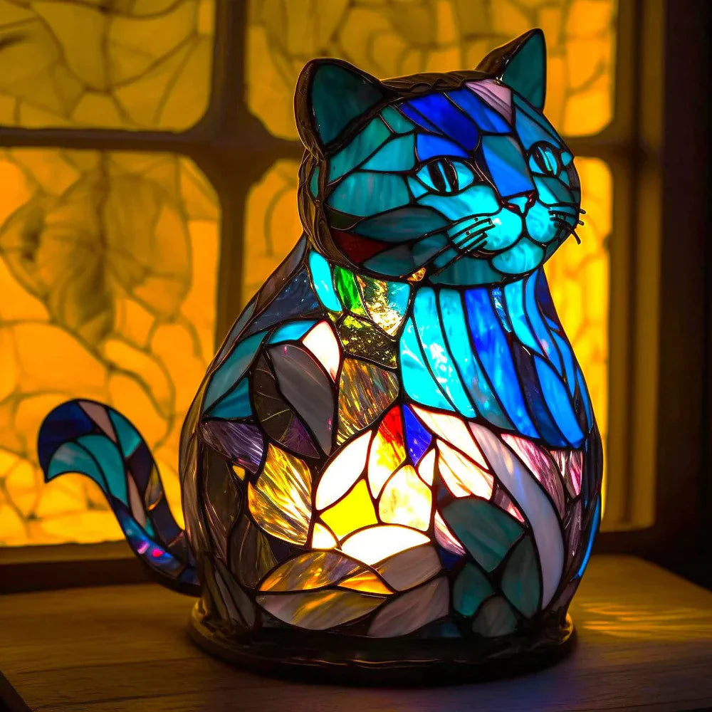 Lampa artystyczna Vitrafauna dla miłośników sztuki z kolorowymi szklanymi motywami | Lersk