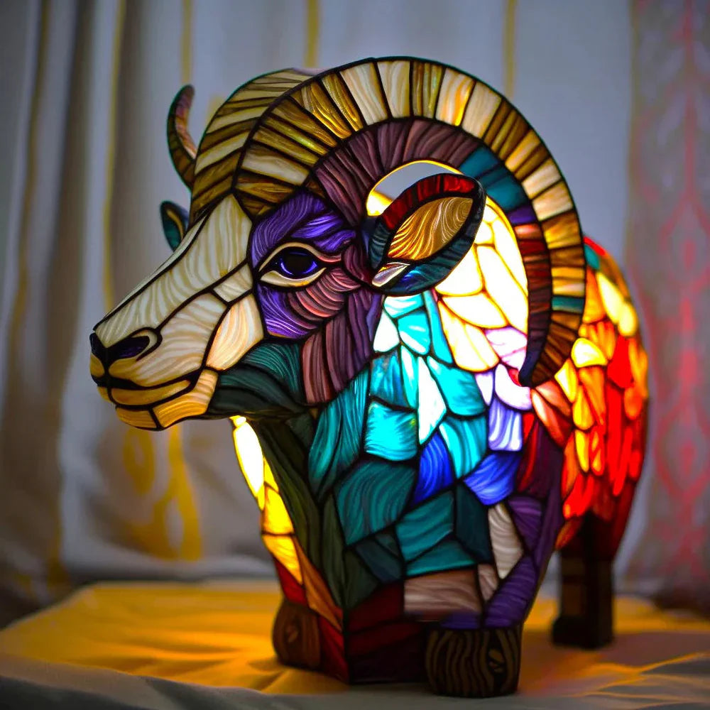 Lampa artystyczna Vitrafauna dla miłośników sztuki z kolorowymi szklanymi motywami | Lersk