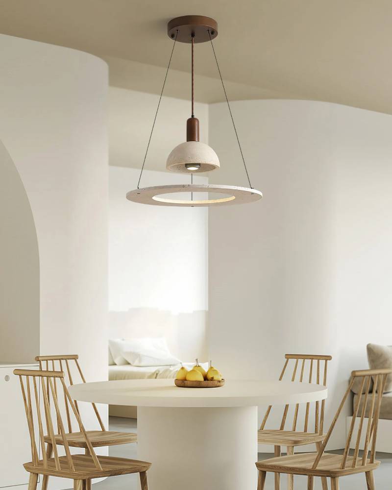 Travertine Modern Pendant Light With Designer Stone Chandelier For Dining And Living Rooms | Lersk