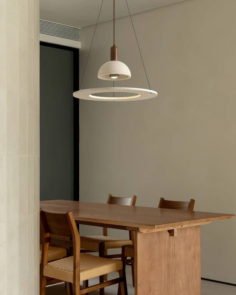 Travertine Modern Pendant Light With Designer Stone Chandelier For Dining And Living Rooms | Lersk