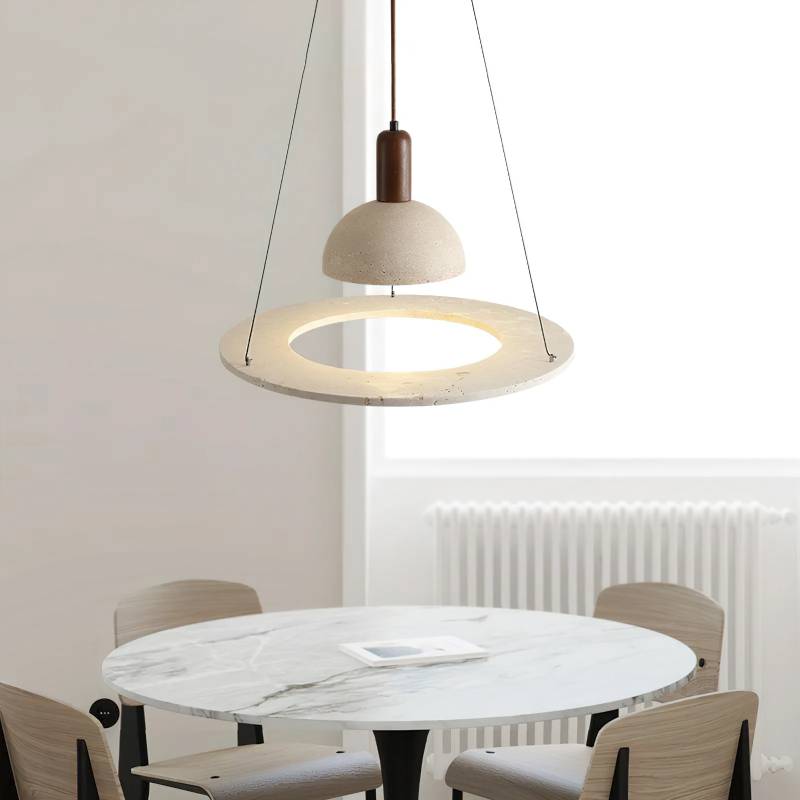 Travertine Modern Pendant Light With Designer Stone Chandelier For Dining And Living Rooms | Lersk